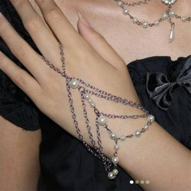 2025 WQ2319 2025 Bracelet Factory Supply Fashion Personality Pearl Inlaid Multi-layer Tassel Bracelet Jewelry