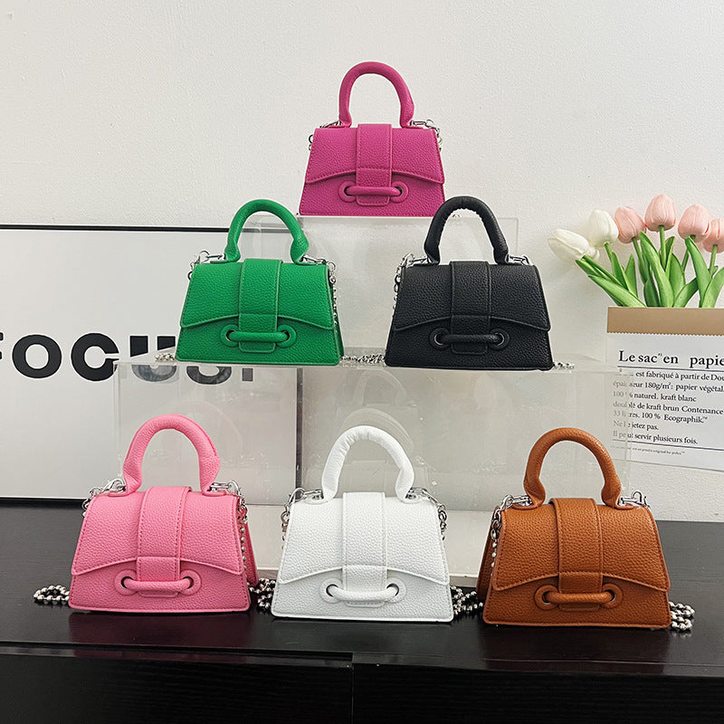 BENPAOLV 2025 Bag women's new New fashion popular texture lychee pattern portable small square bag chain diagonal span red envelope