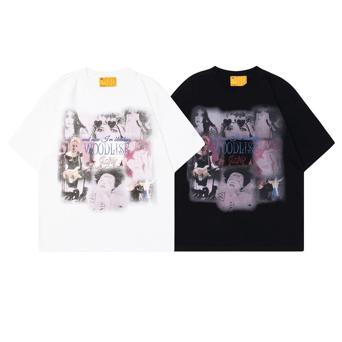 2025 WT535 2025n Street 2025 Retro Singer Character Design Men's Loose Premium Sense Neutral Short Sleeve T-Shirt
