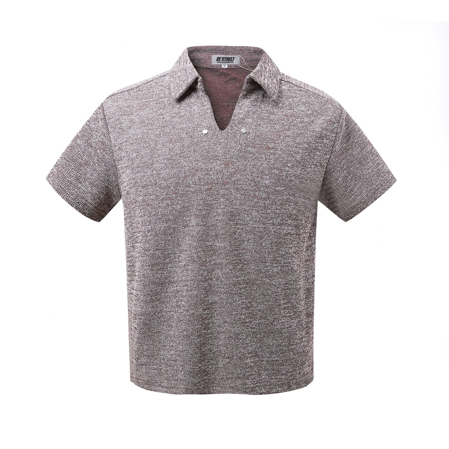 2025 K54 2025n street trendy retro old money style deconstruction high-end men's short and wide cleanfit short-sleeved V-neck T-shirt