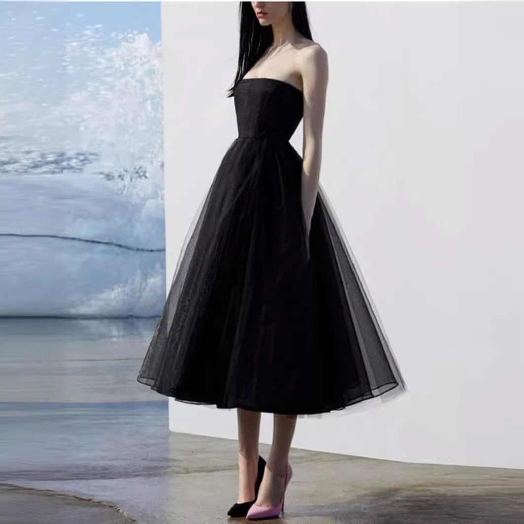 2025 Fashion banquet dress women's new high-end texture birthday party thin annual meeting party evening dress