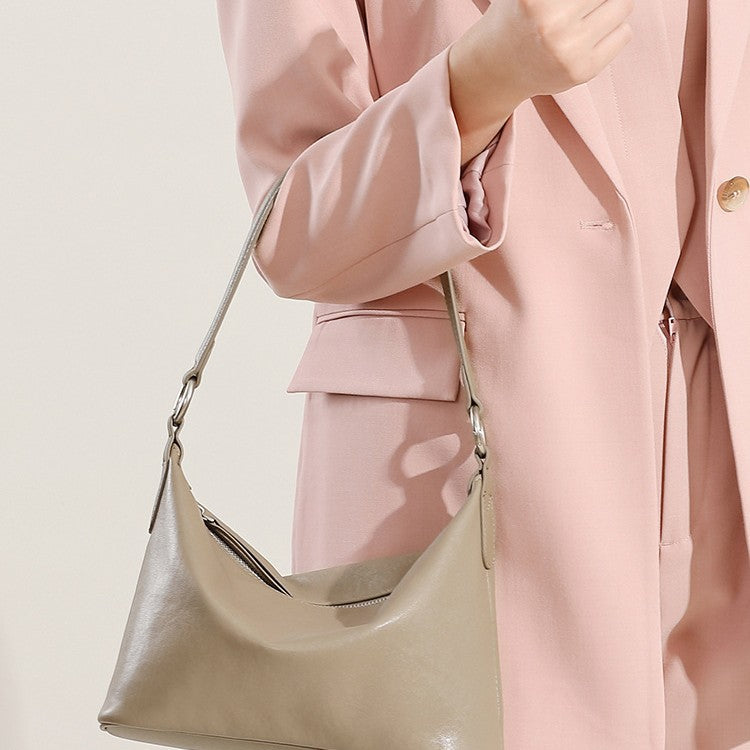 2025 Classic retro underarm bag new top layer vegetable tanned cowhide shoulder messenger bag