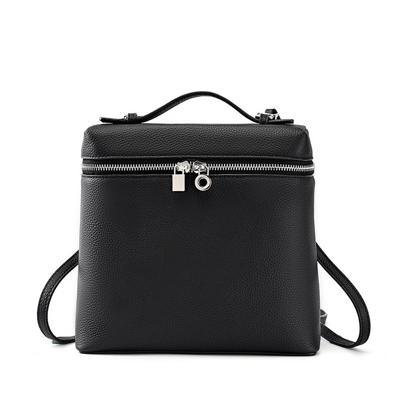 2025 popular spring and summer new LP leather backpack large capacity backpack first layer cowhide women's schoolbag travel bag