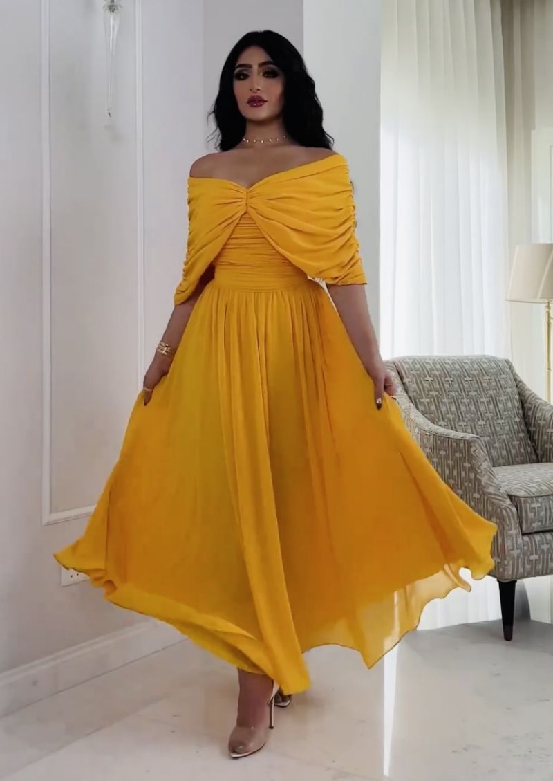2025 spring and summer New Popular trade women's clothing independent station ebay sexy chiffon pleated ball dress dress new