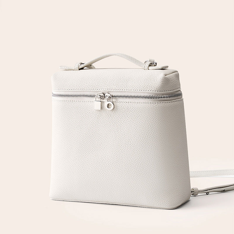 2025 popular spring and summer new LP leather backpack large capacity backpack first layer cowhide women's schoolbag travel bag
