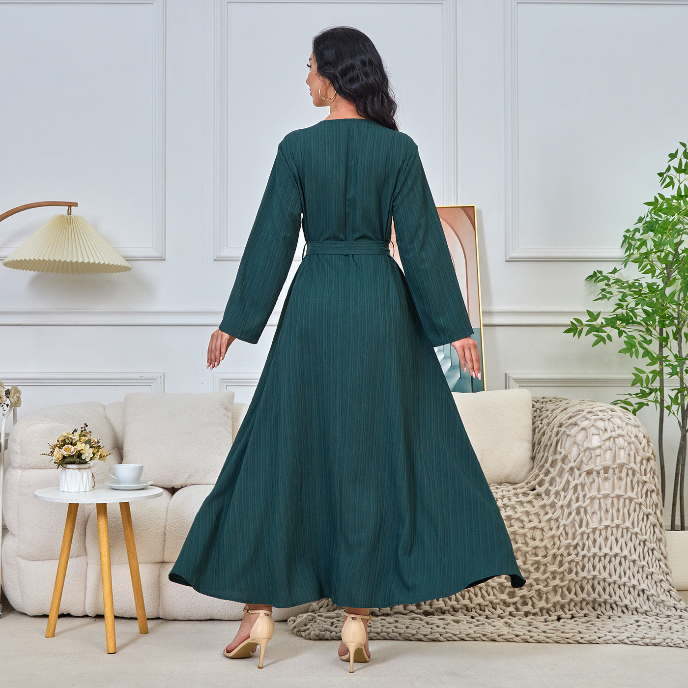 MT190 Middle East Popular and Dubai Popular trade embroidery collar flower dress Muslim elegant party dress dress