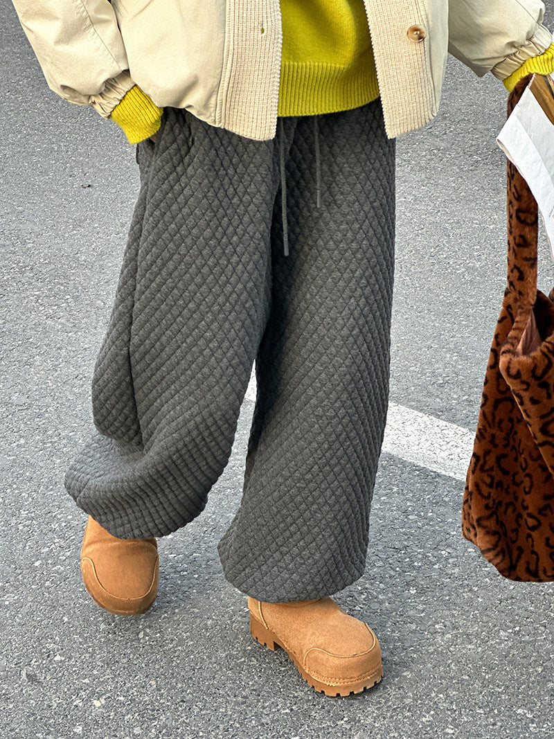 2025 popular autumn and winter new Korean high-end simple wind scimitar loose sweatpants 559