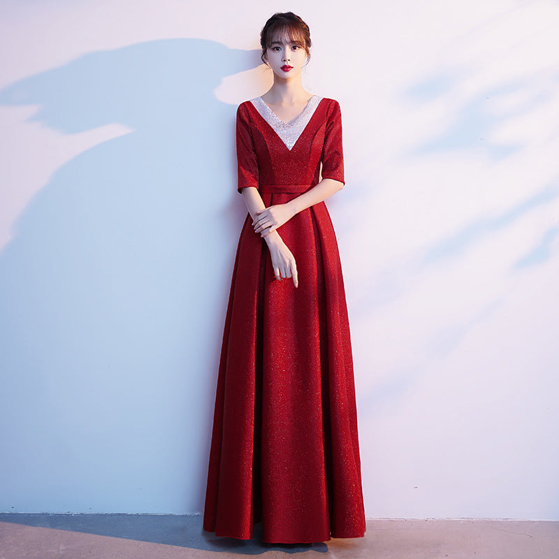 2025 Chorus costumes women's long skirts new adult choir stage costumes host recitation competition dress