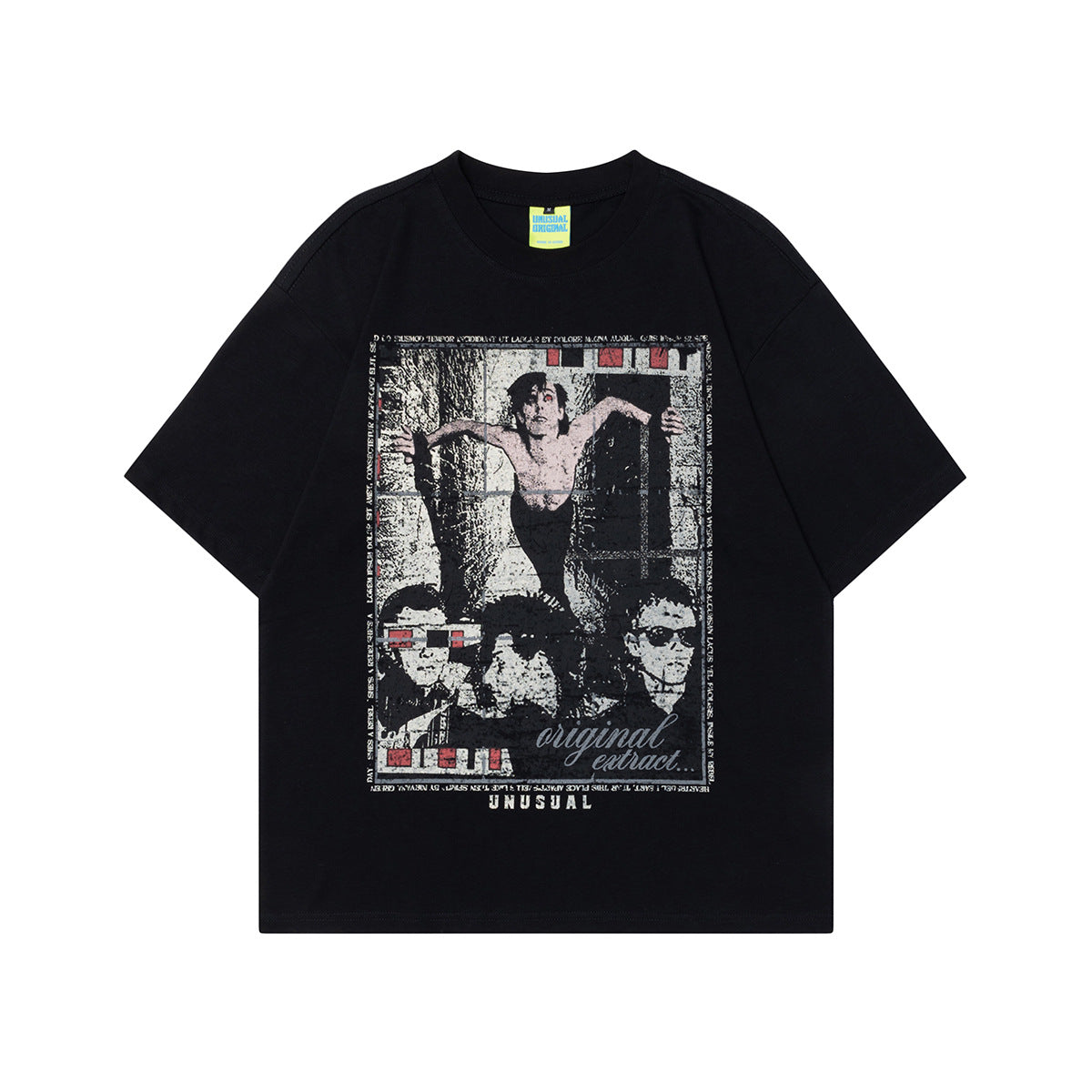 2025 T1101 2025n 2025 Summer Neutral High Sense Painting Character Design Retro Men's High Sense Short Sleeve T-Shirt