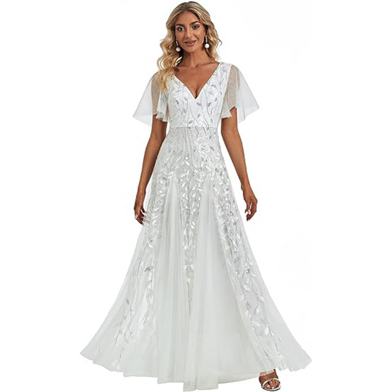 2025banquet evening dress women's new elegant long annual meeting celebrity aura queen host evening dress