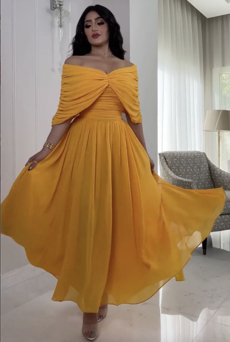 2025 spring and summer New Popular trade women's clothing independent station ebay sexy chiffon pleated ball dress dress new