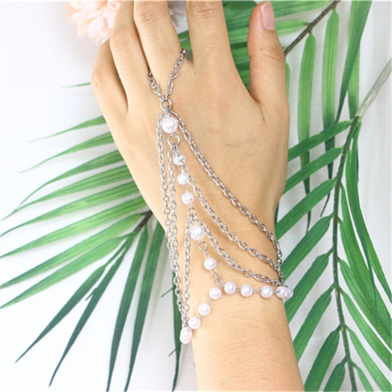2025 WQ2319 2025 Bracelet Factory Supply Fashion Personality Pearl Inlaid Multi-layer Tassel Bracelet Jewelry
