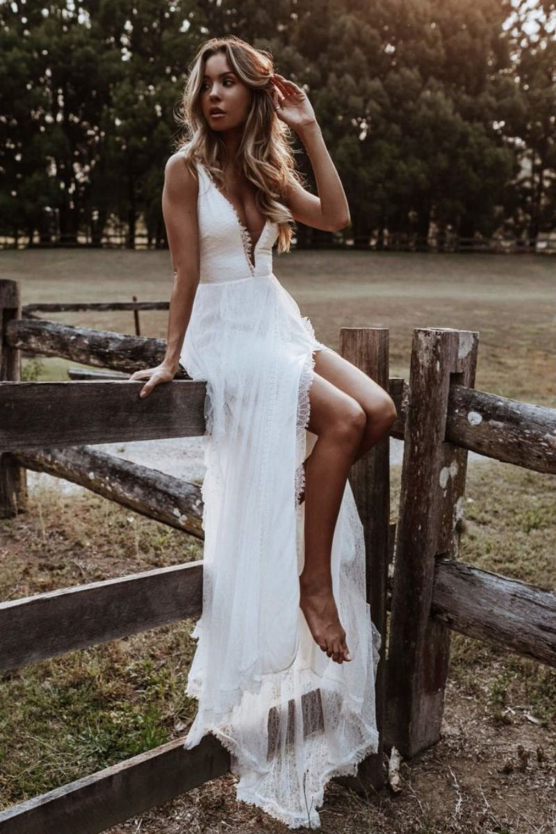 2025 spring and summer Popular trade new women's dress lace sexy backless mopping wedding dress long dress