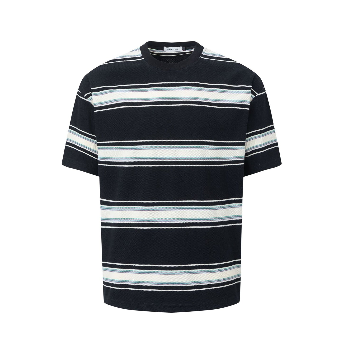 2025 27325 2025n Street 2025 Summer Neutral Striped Pattern Design Men's Loose Premium Short Sleeve T-Shirt