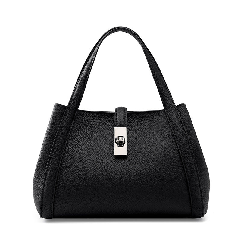 2025 First layer cowhide large-capacity tote bag 2023 new handbag vegetable basket bag shoulder portable messenger bag
