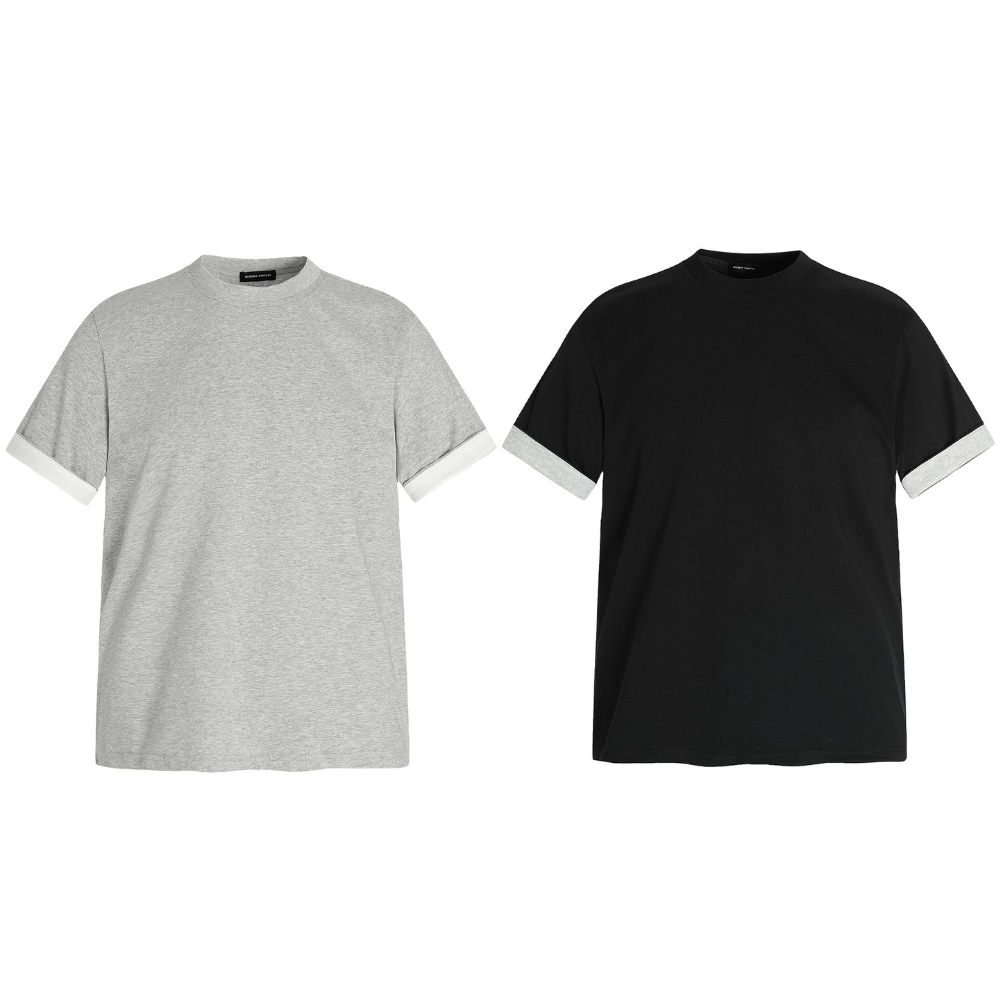 2025 0239 2025n Street 2025 Splicing Niche Deconstruction Neutral High Sense Design Men's Fit Short Sleeve T-Shirt