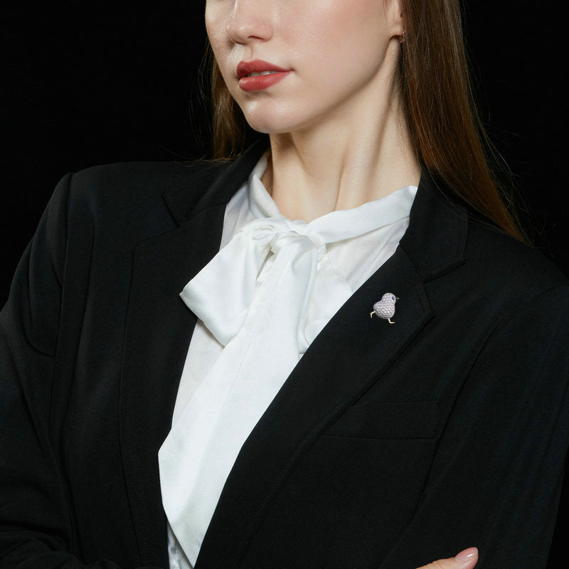 2025 Anti-light waist pin jacket unisex suit accessories niche design zircon inlaid chick collar pin