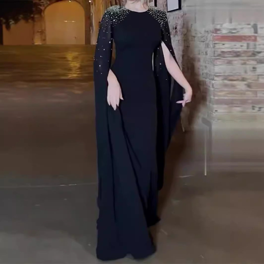 2025 popular autumn and winter new New Popular trade women's clothing independent station ebay Middle East hot diamond robe evening dress