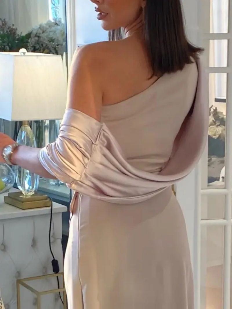 2025 spring and summer new Popular trade women's clothing independent station ebay shoulder hip slit evening dress