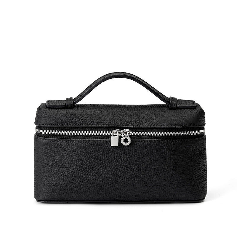 2025 Strictly selected leather women's bags, portable LP lunch box bags, popular new first-layer cowhide messenger bags