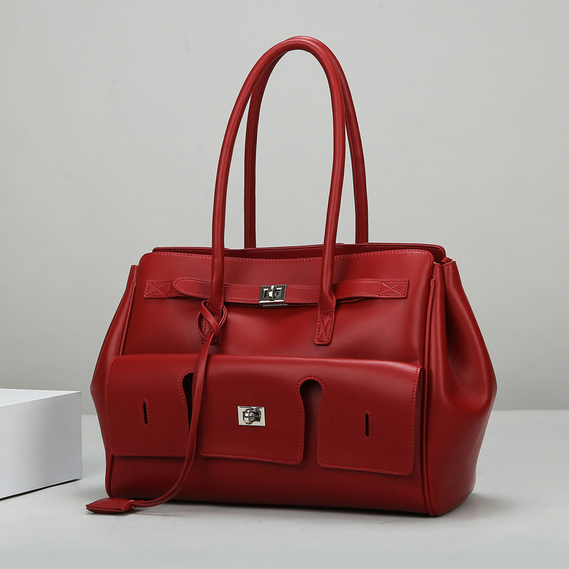2025 Tote bag fashionable rodeo bag women's autumn and winter large capacity high-end commuter women's bag simple texture shoulder bag