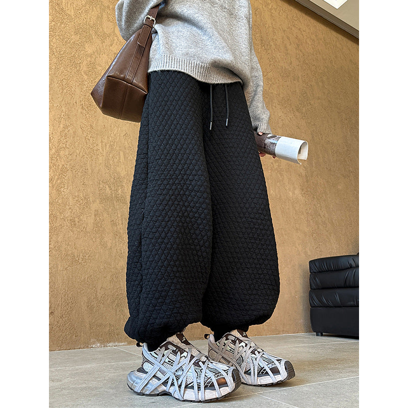2025 popular autumn and winter new Korean high-end simple wind scimitar loose sweatpants 559