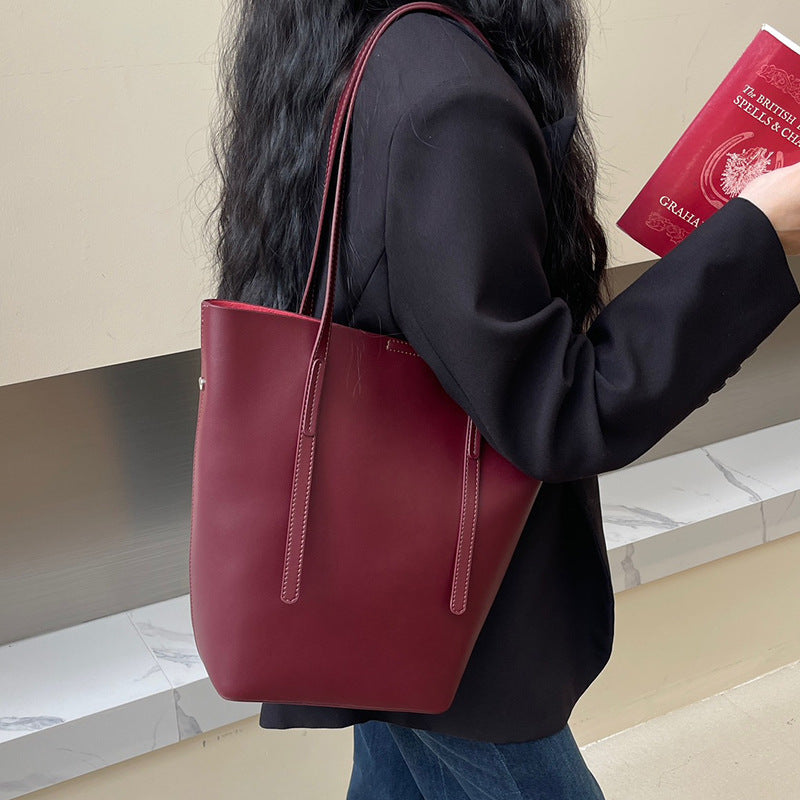 BENPAOLV 2025popular autumn and winter new versatile cowhide wind chimes tote bag women's large-capacity commuting hand-held shoulder leather women's bag