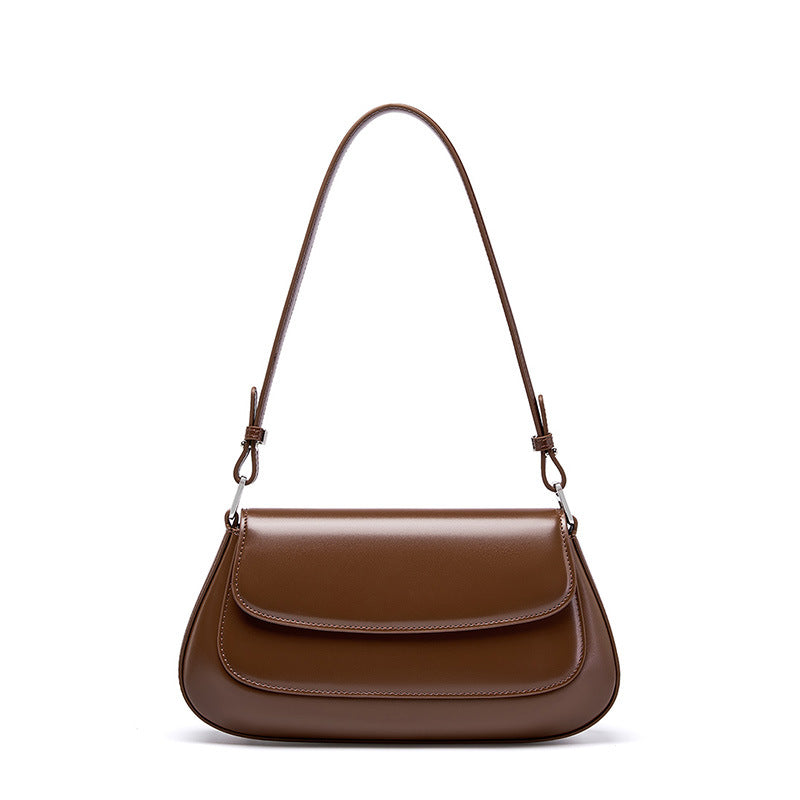 2025 Leather underarm bag popular new versatile high-end shoulder bag fashion saddle bag messenger bag