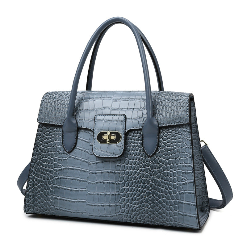 2025 popular autumn new fashion handbag women's large-capacity crocodile pattern shoulder bag to work commuting high-end satchel