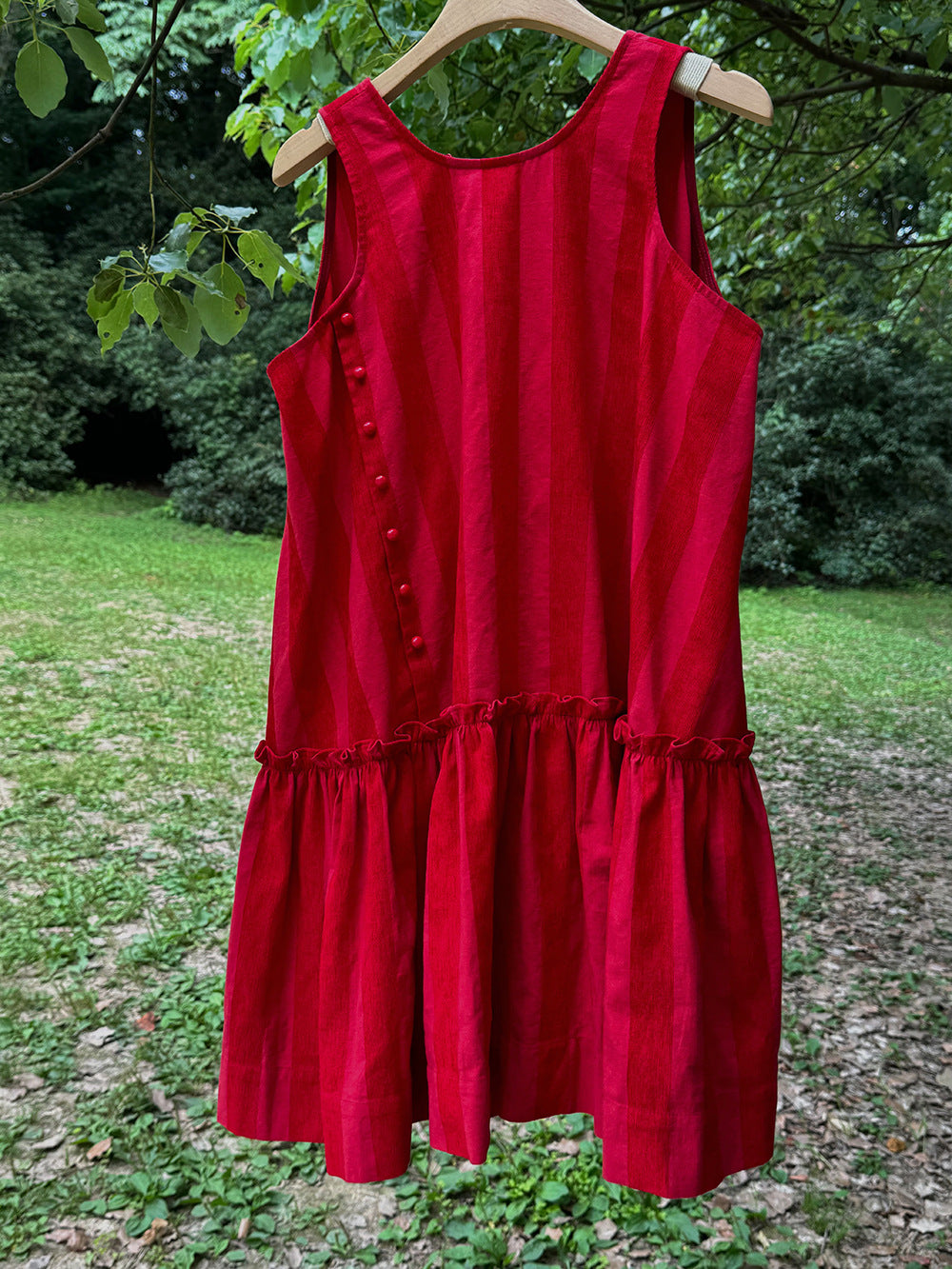 summer new design red striped spring and summer vacation niche dress