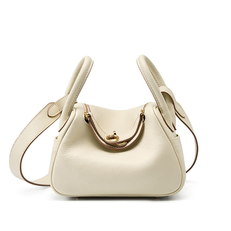 2025 Leather women's bag shoulder messenger bag pillow bag 2023 new lindy medium versatile women's bag doctor bag