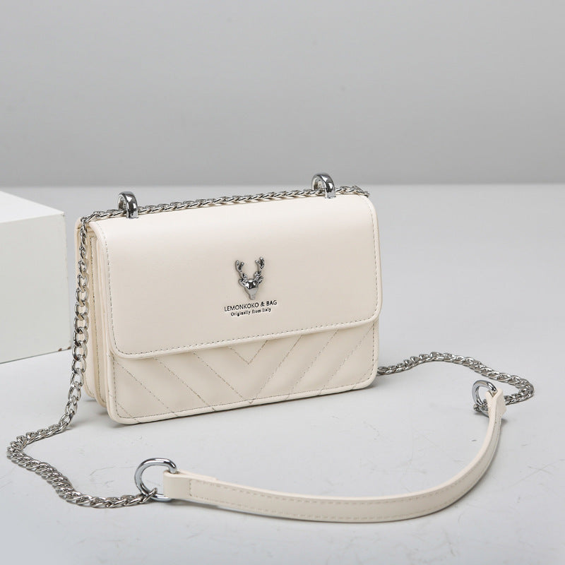 2025 Crossbody bag autumn women's versatile chain small square bag high-end exquisite shoulder bag fashionable commuter women's bag