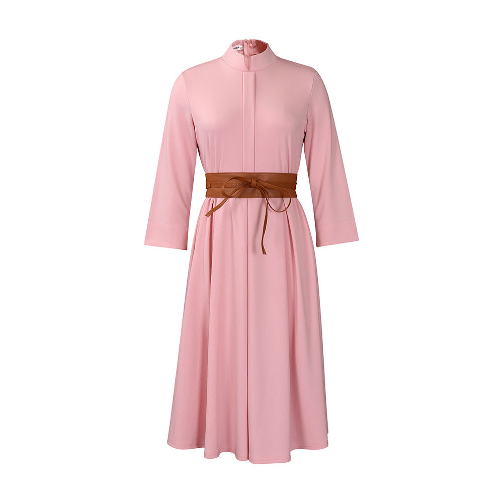 BENPAOLV D429 independent station autumn and winter new solid color temperament elegant fashion Tongle 2025 trade large size African dress