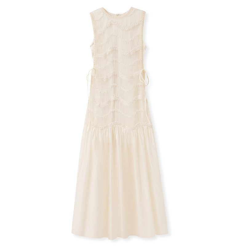 2025 summer heavy industry mesh splicing vest dress new high-end light luxury long dress women N3019