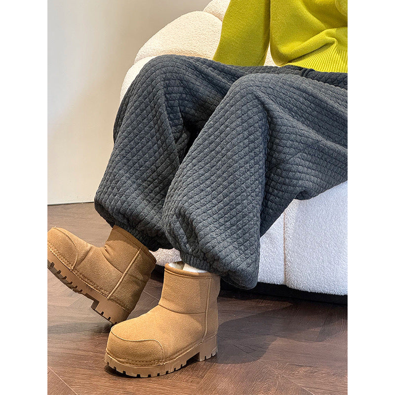 2025 popular autumn and winter new Korean high-end simple wind scimitar loose sweatpants 559