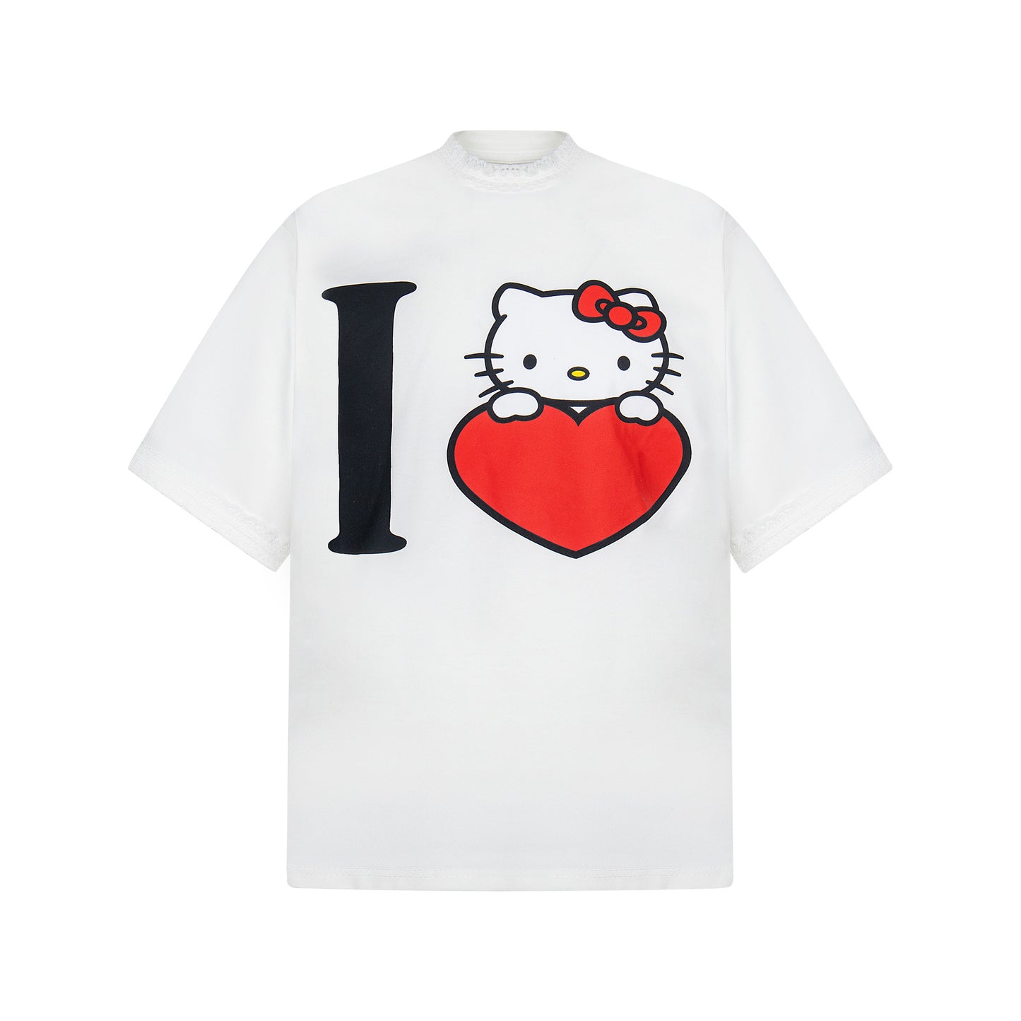 2025 3637 2025n street neutral retro KT cat niche design men's loose high-end heavy short-sleeved T-shirt