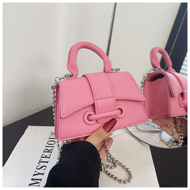 BENPAOLV 2025 Bag women's new New fashion popular texture lychee pattern portable small square bag chain diagonal span red envelope