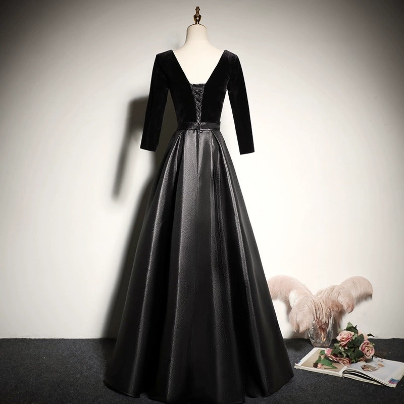 2025 Black Evening Dress Banquet New Long Noble Elegant Slim Host Choir Dress Long Dress Women