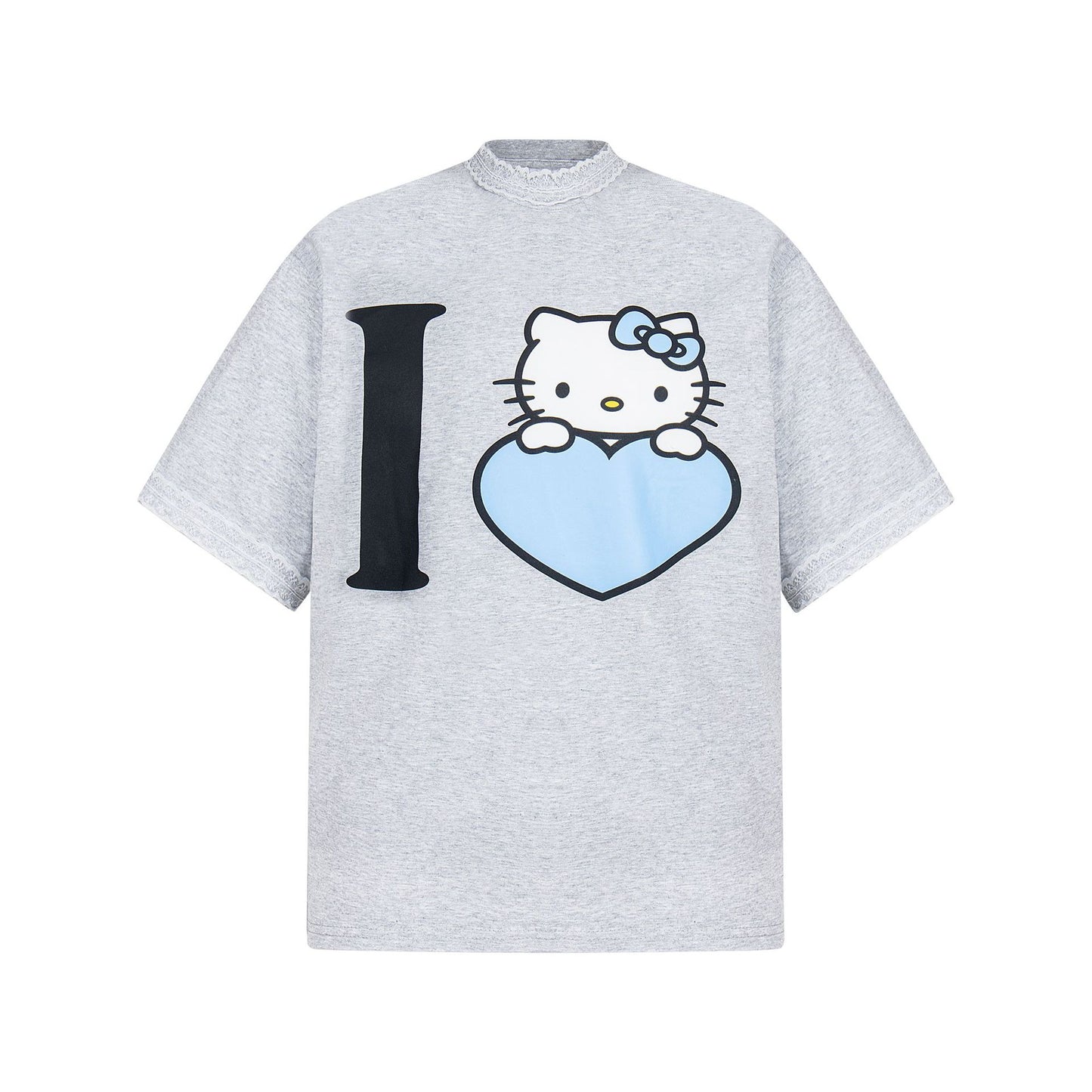 2025 3637 2025n street neutral retro KT cat niche design men's loose high-end heavy short-sleeved T-shirt