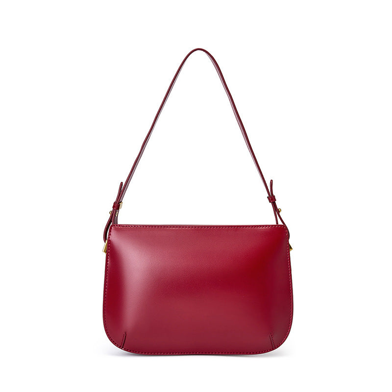2025 Cowhide women's bag premium shoulder bag popular new summer leather underarm bag simple and versatile bag