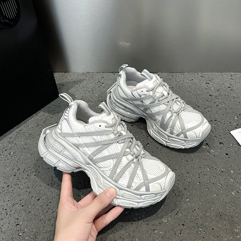 2025 Thick-soled dad shoes women's popular autumn new Korean version breathable and versatile, lightweight and non-slip casual sports shoes tide