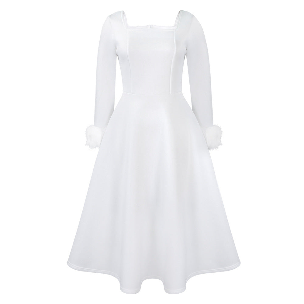 BENPAOLV D451 party dress independent station winter temperament elegant fluffy decorative big skirt dress African dress