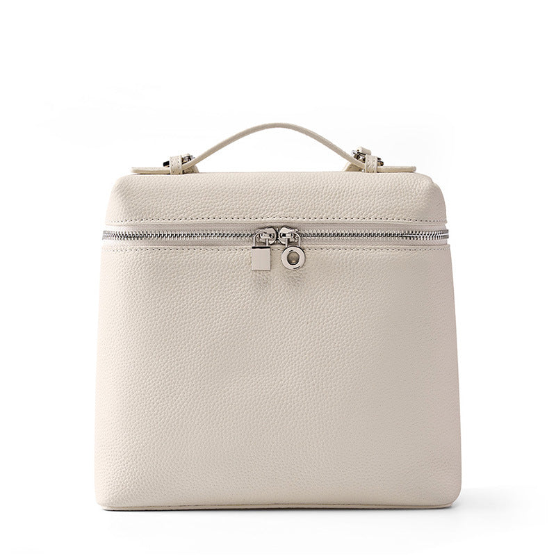 2025 popular spring and summer new LP leather backpack large capacity backpack first layer cowhide women's schoolbag travel bag