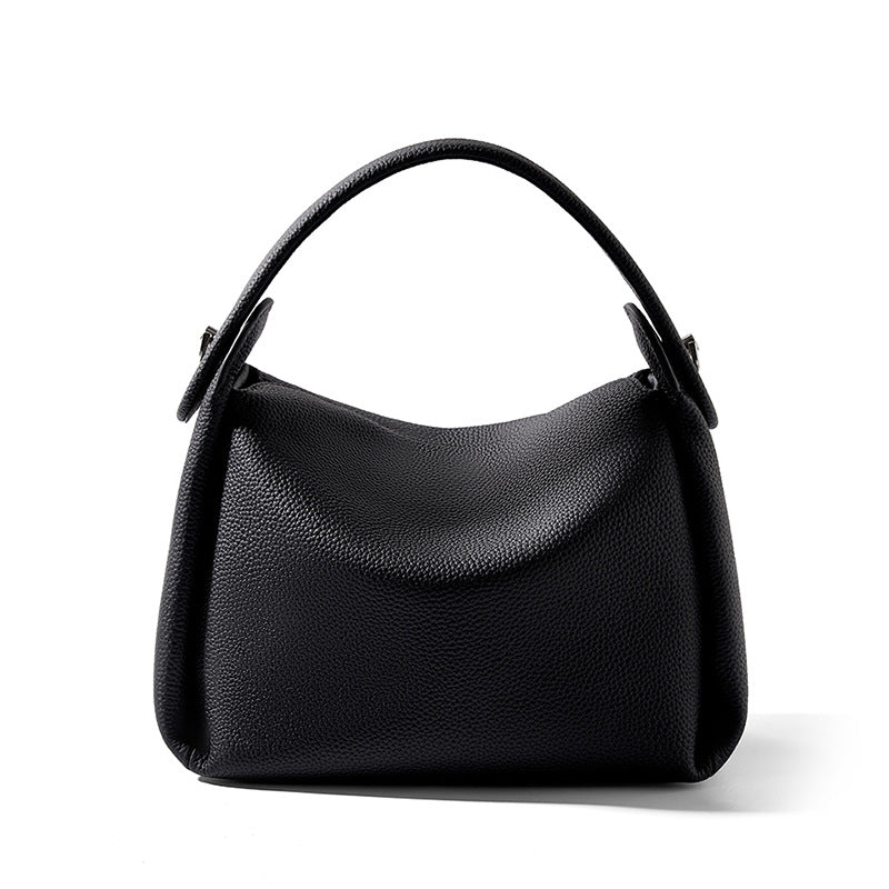 2025 popular retro first-layer cowhide shoulder bag versatile soft cigarette bag women's niche high-end handbag messenger bag