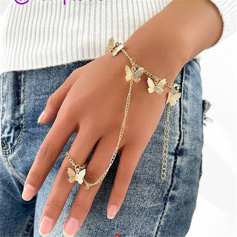2025 YL2374欧美Bracelet工厂货源时尚个性优美合金小蝴蝶挂坠手链手饰