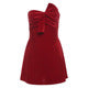 2025 style popular winter new women's clothing bow decoration chest wrap sleeveless solid color short dress dress