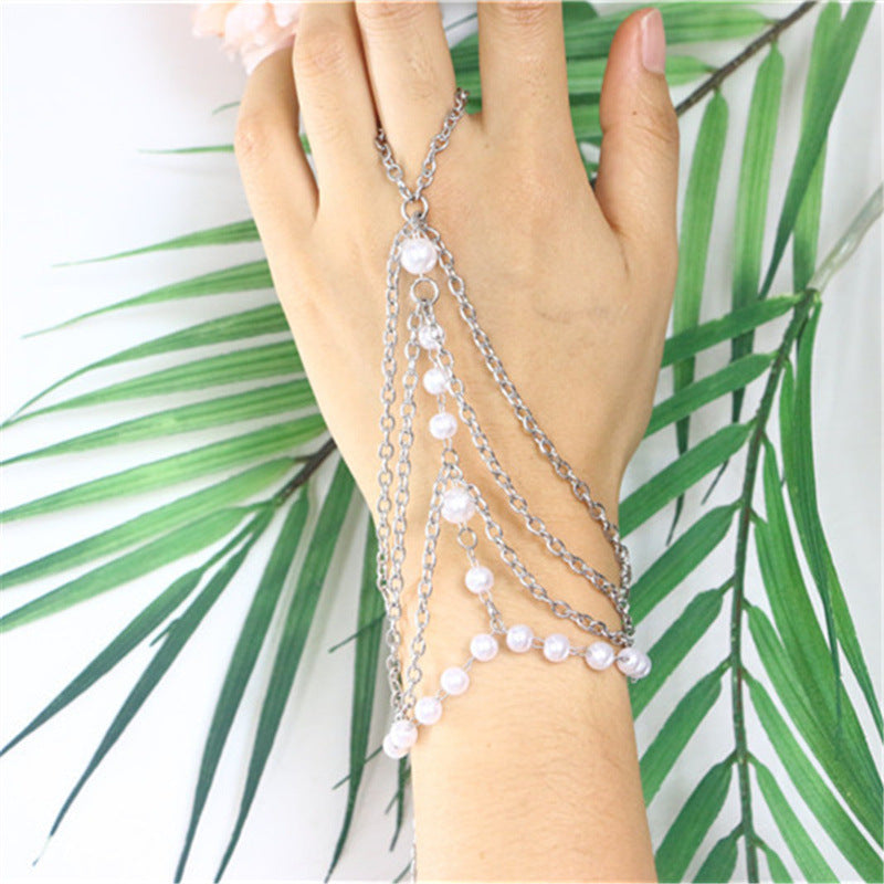 2025 WQ2319 2025 Bracelet Factory Supply Fashion Personality Pearl Inlaid Multi-layer Tassel Bracelet Jewelry