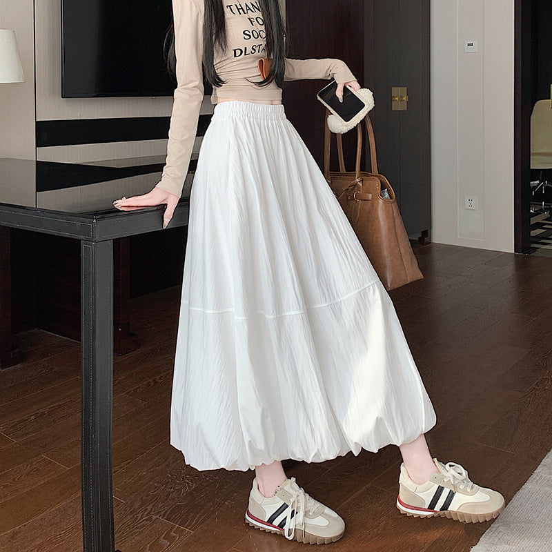 2025 Bud lantern skirt new fashion casual fat MM high waist thin hips splicing temperament a-word skirt Popular trade