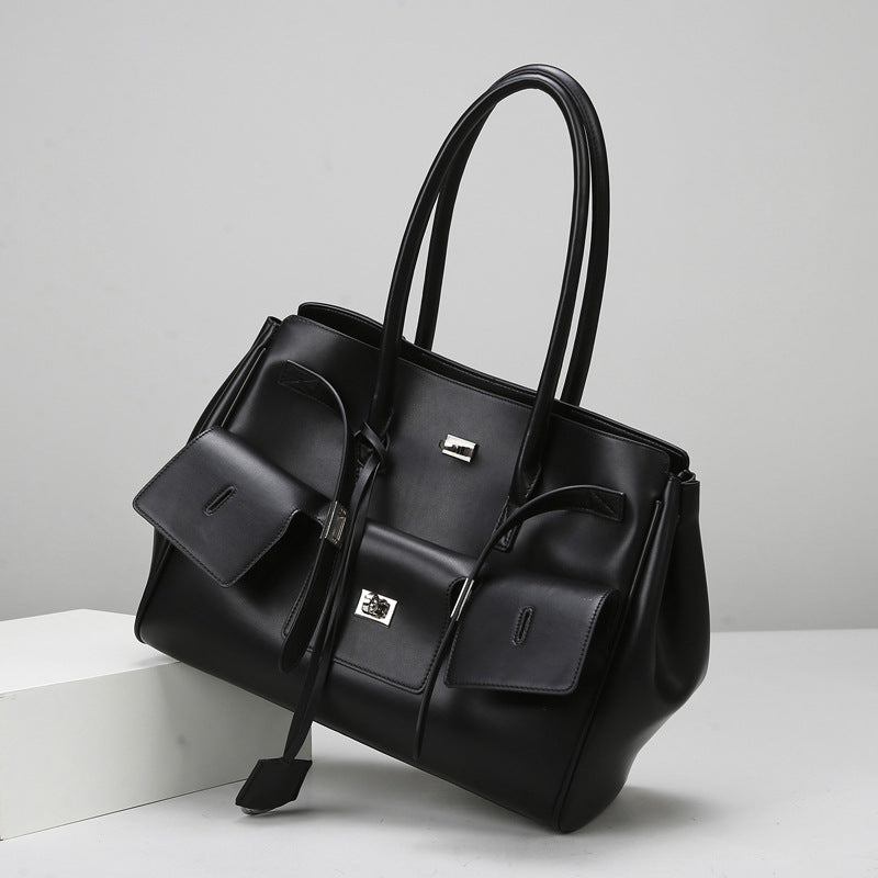 2025 Tote bag fashionable rodeo bag women's autumn and winter large capacity high-end commuter women's bag simple texture shoulder bag