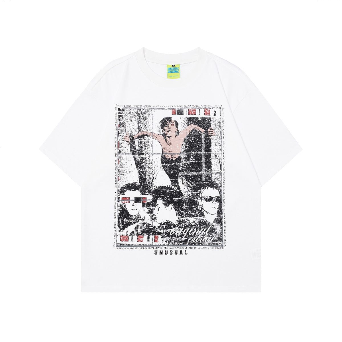 2025 T1101 2025n 2025 Summer Neutral High Sense Painting Character Design Retro Men's High Sense Short Sleeve T-Shirt